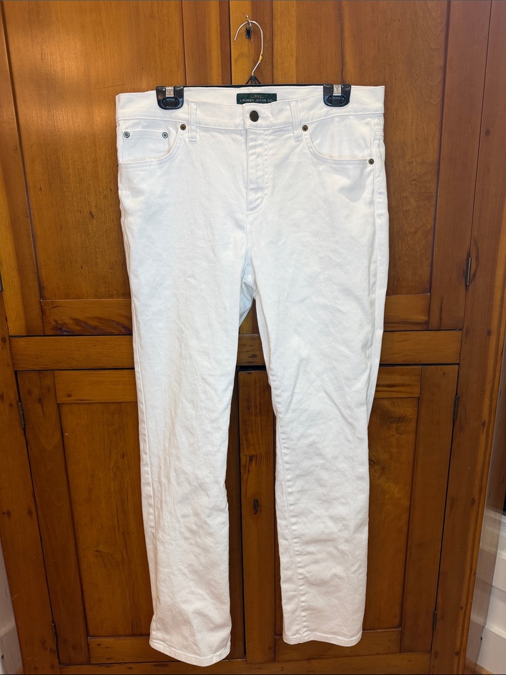 Lauren Ralph Lauren Ladies White Straight-Leg Jeans, 12 - Excellent Condition!